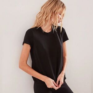 James Perse Sheer Slub Crew Neck Tee in Bl…